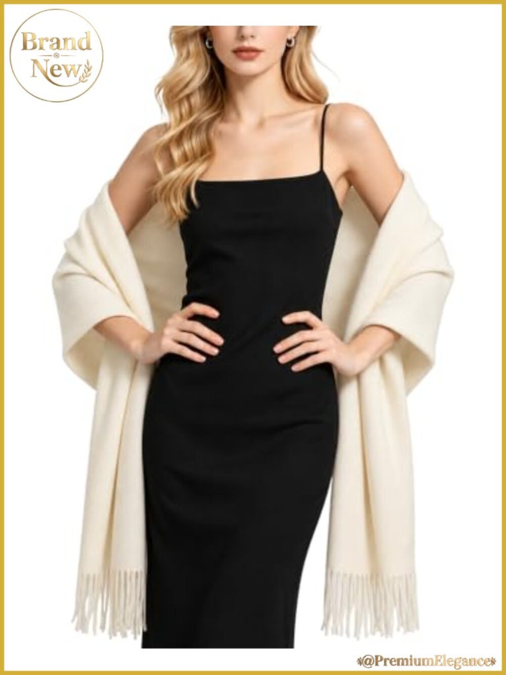Pashmina Shawl Wrap for Evening Dresses Oversized Fringe Scarf